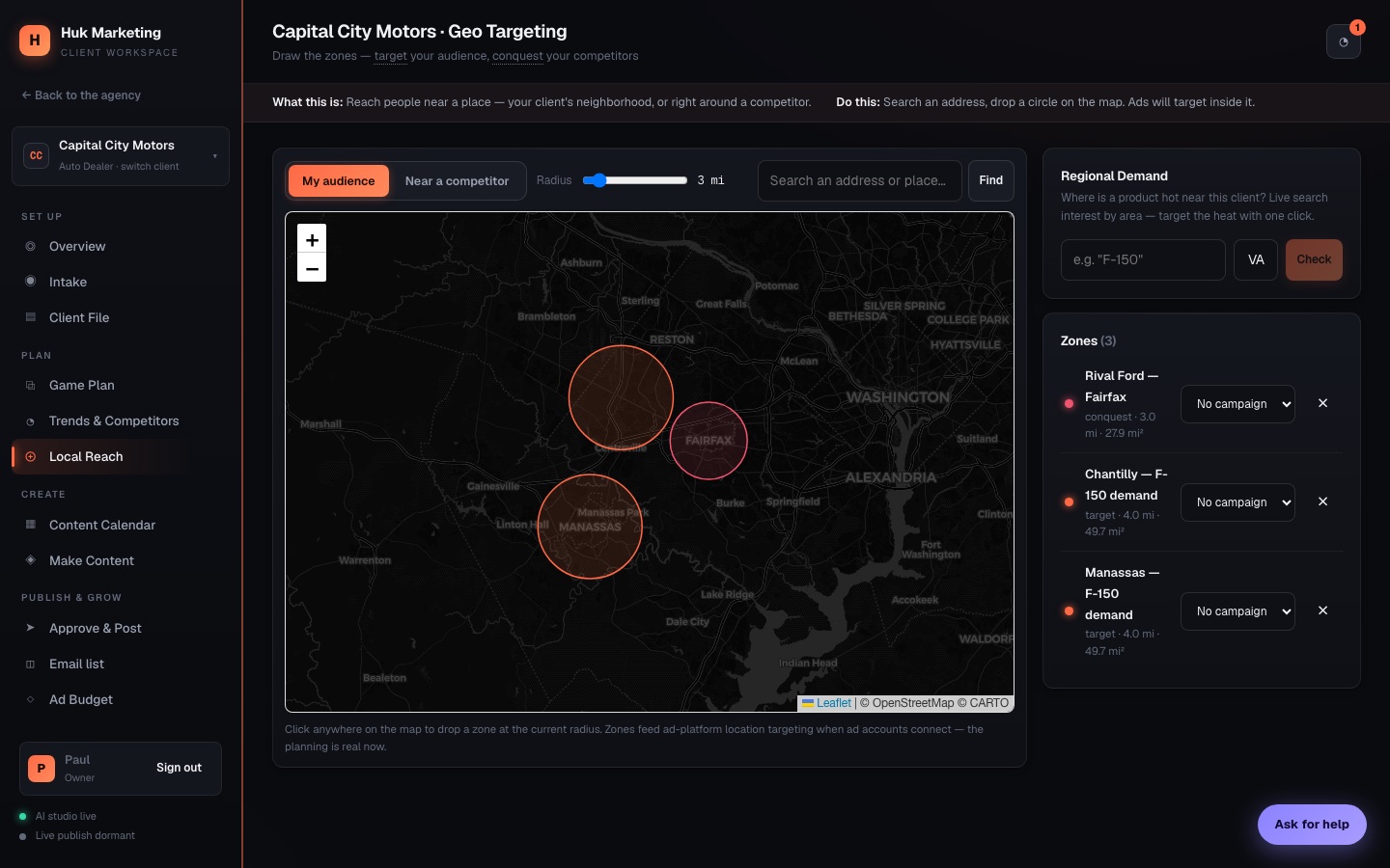 Huk Marketing — local ad targeting